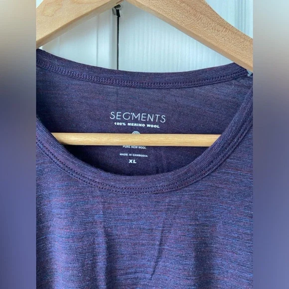 Segments Women's Merino Wool Base Layer Top Purple Size XL - Picture 2 of 5